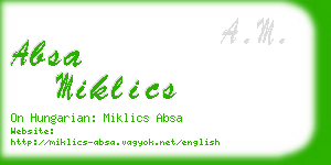 absa miklics business card